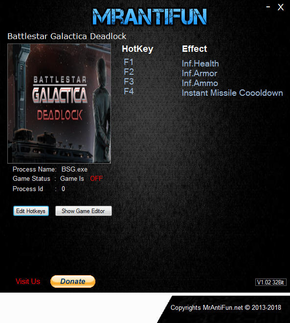 Battlestar Galactica Deadlock V1.1.54 Trainer +4 MrAntiFun