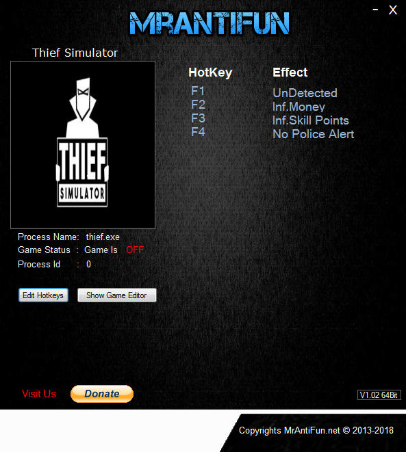 Thief Simulator V02.12.2018 Trainer +4 MrAntiFun